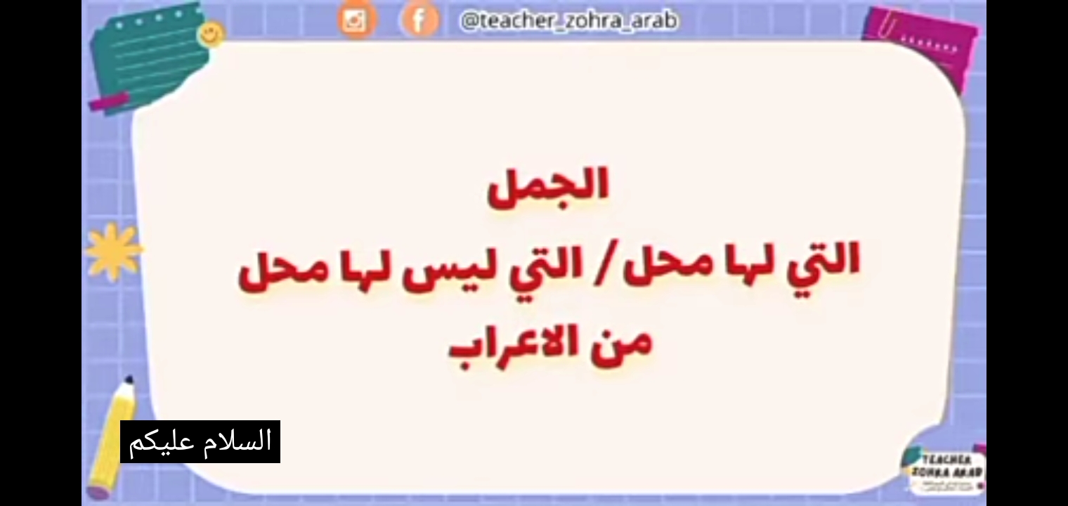 الجمل التي لها محل من الاعراب و التي ليس لها محل من الاعراب